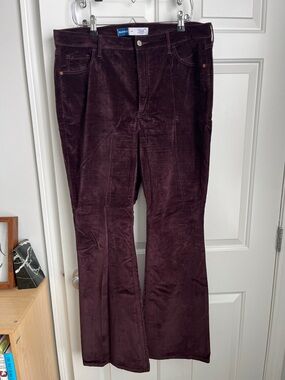 Old Navy 16 High Rise Flare Velour Plum Flare Pants